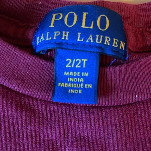 2T boys long sleeve Ralph Lauren bundle maroon ribbed, navy jersey - Picture 3 of 4